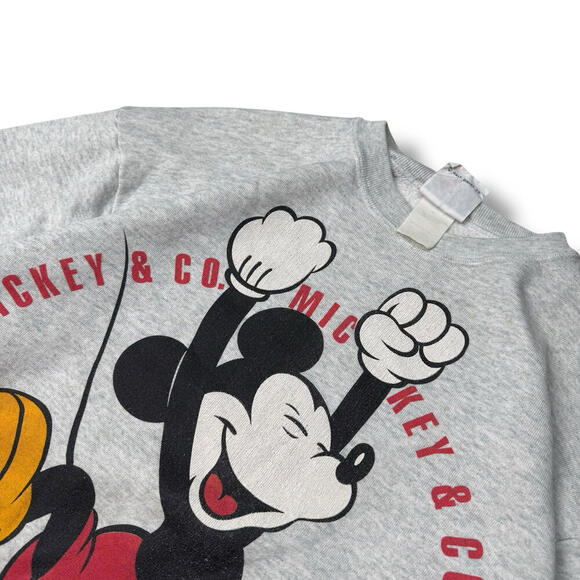 VTG 90s Disney Mickey & Co. Sweatshirt Big Mickey Mouse Graphic Fleece Sz L Y2K - Picture 6 of 12